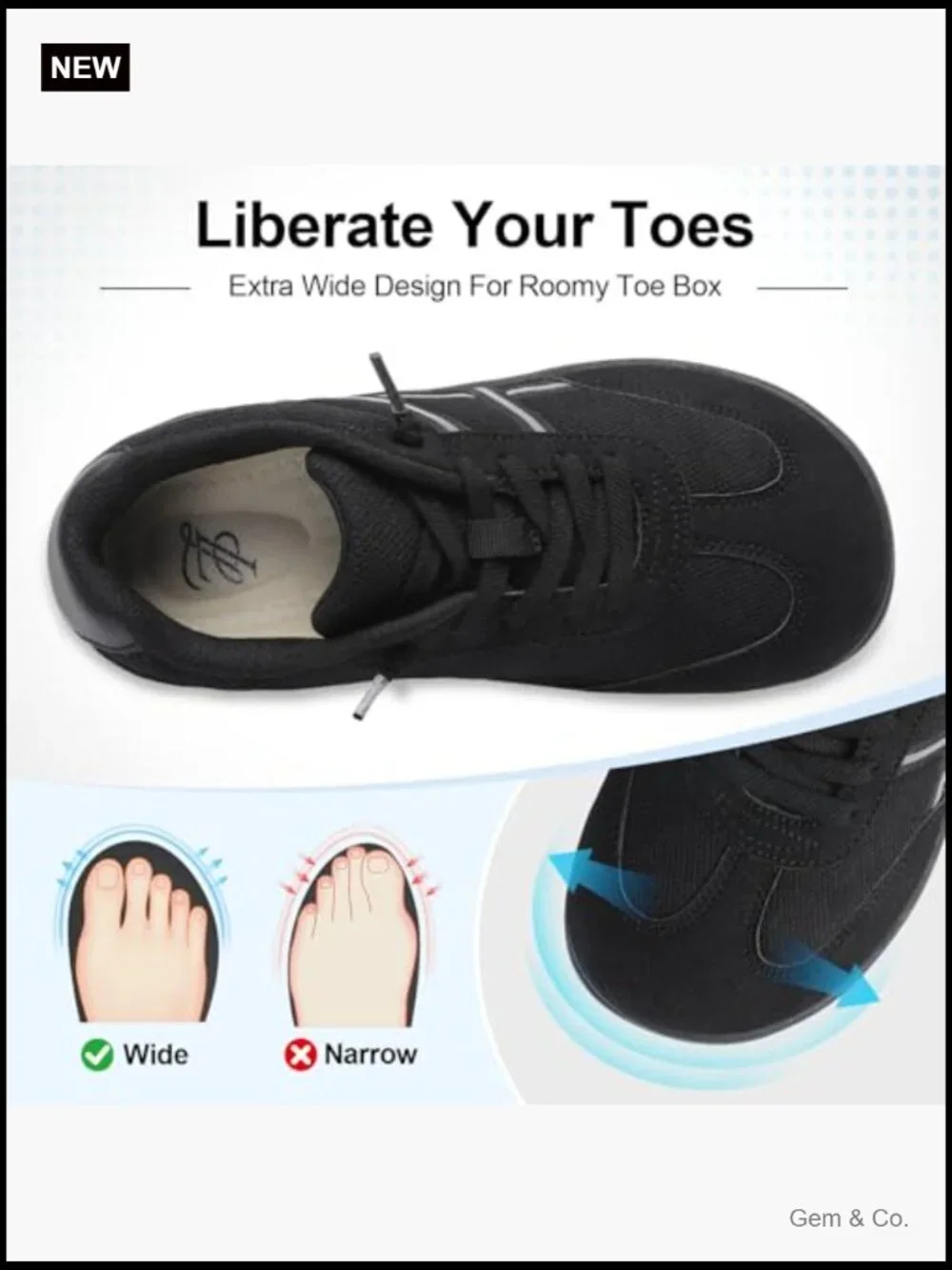 Wide Toe Box Barefoot Slip-On Shoes Zero Drop Casual Sneakers Non-Slip